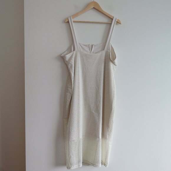 GOOD AMERICAN Sheer Mesh Midi Dress in Netural Ivory - GA Size 6 / 3XL NWT - Picture 10 of 14